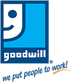 Goodwill's logo with text: We put people to work!